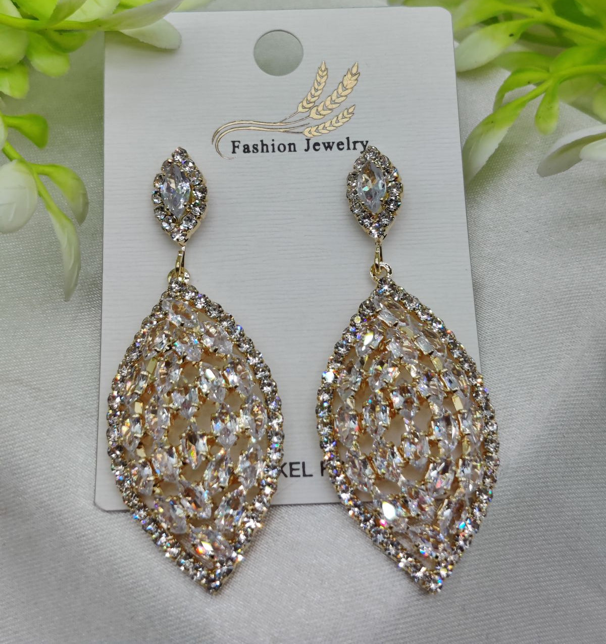 Imported Luxury Crystal Drop Earrings - Intricately Designed for Elegance