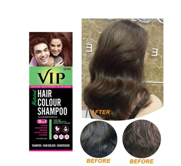5-in-1 Hair Colour Shampoo Brown – Natural Ammonia-Free Hair Dye