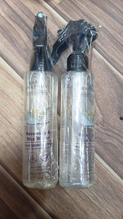 Bare Anatomy Rosemary & Rice Water Hair Growth Spray – 200ml | Strengthen & Thicken Hair