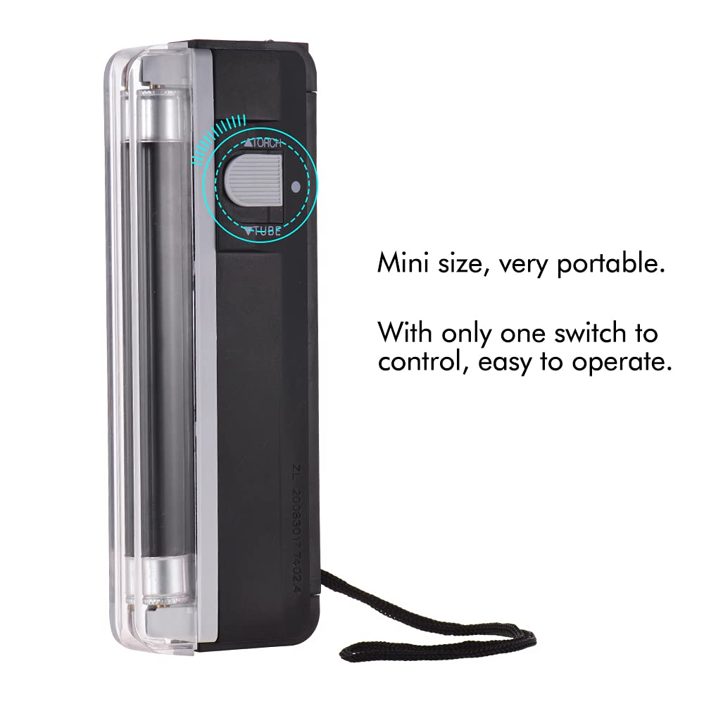 2-in-1 Portable Mini Money Detector | UV Light Cash Bill Checker & Flashlight