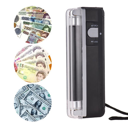 2-in-1 Portable Mini Money Detector | UV Light Cash Bill Checker & Flashlight