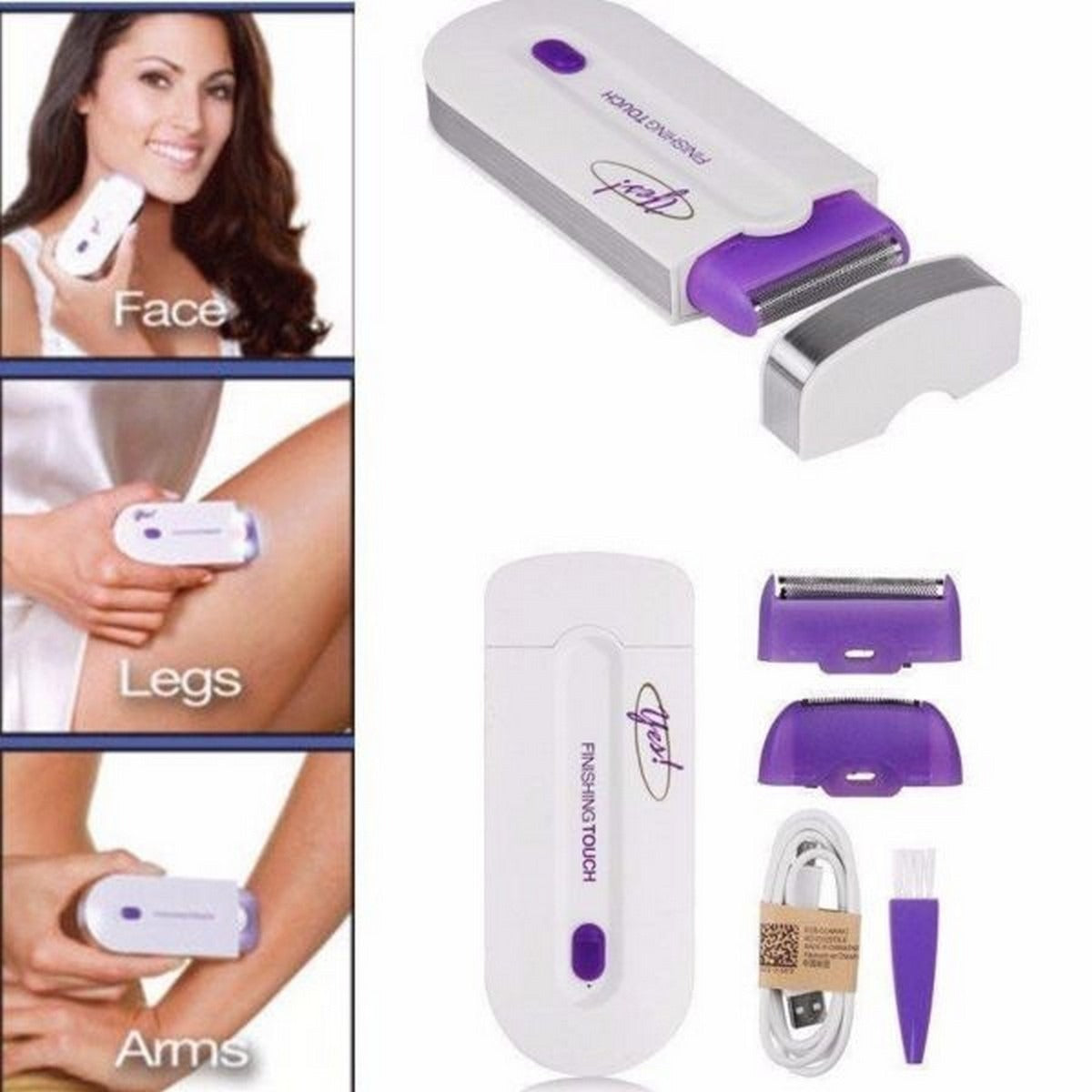 Rechargeable Painless Facial & Body Hair Removal Device for Women